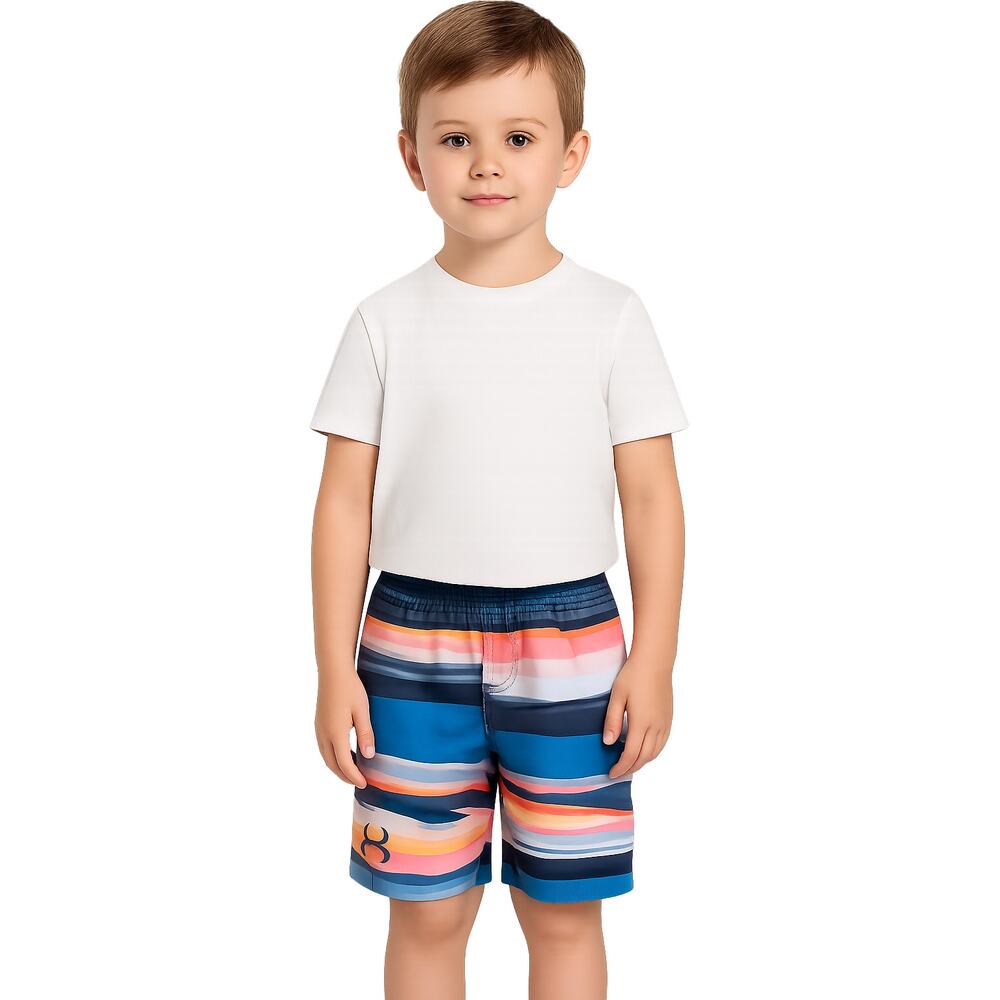 Under Armour Boys Swim Trunks Size 4 Multicolor Stripe Board Shorts NWT Beach
